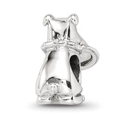 Sterling Silver Frisbee Dog Bead Charm