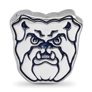 Sterling Silver Rhodium Plated Enamel Butler Univ. Bulldog Bead Charm