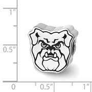 Sterling Silver Rhodium Plated Enamel Butler Univ. Bulldog Bead Charm