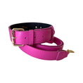 Load image into Gallery viewer, Classic Fuchsia Pink Italian Leather Collar & Leash Set
