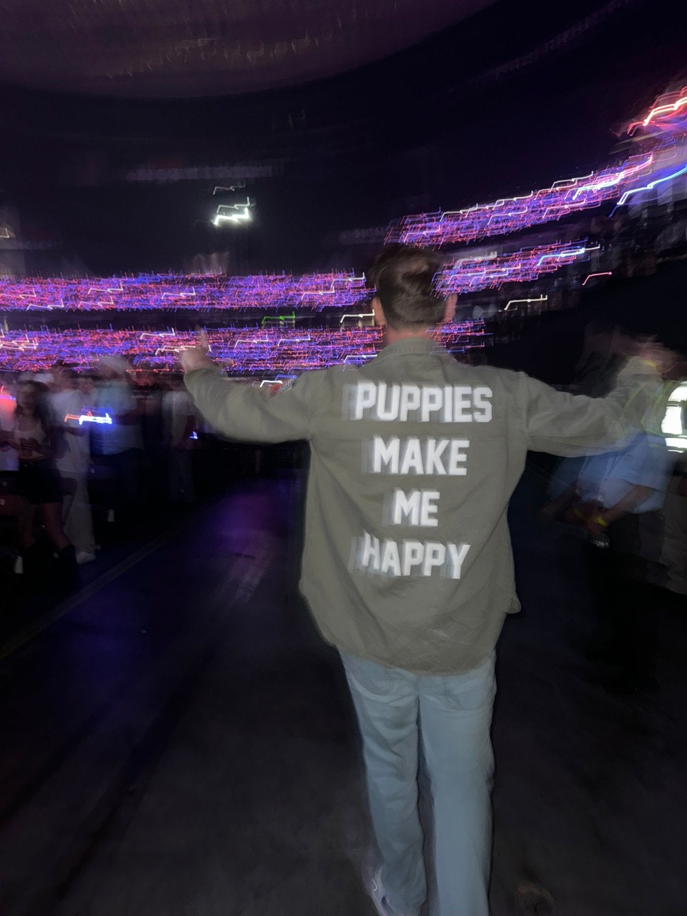 Puppies Make Me Happy Military Button Up | Present For Dog Lover | Made in USA