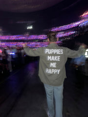 Puppies Make Me Happy Military Button Up | Present For Dog Lover