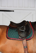 Load image into Gallery viewer, Jump Saddle Pad | Green- Brown & Red
