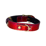 XS/S 7”-14”  Ruby Red/Purple Custom Snake Collar/Custom Gold Italian Hardware