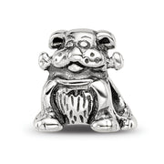Sterling Silver Dog with a Bone Bead Charm