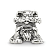 Sterling Silver Dog with a Bone Bead Charm