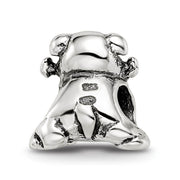 Sterling Silver Dog with a Bone Bead Charm