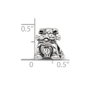 Sterling Silver Dog with a Bone Bead Charm