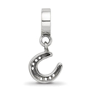 Sterling Silver Horseshoe Dangle Bead Charm