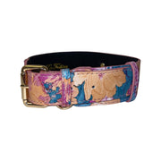 Floral Print Italian Leather Classic Collar