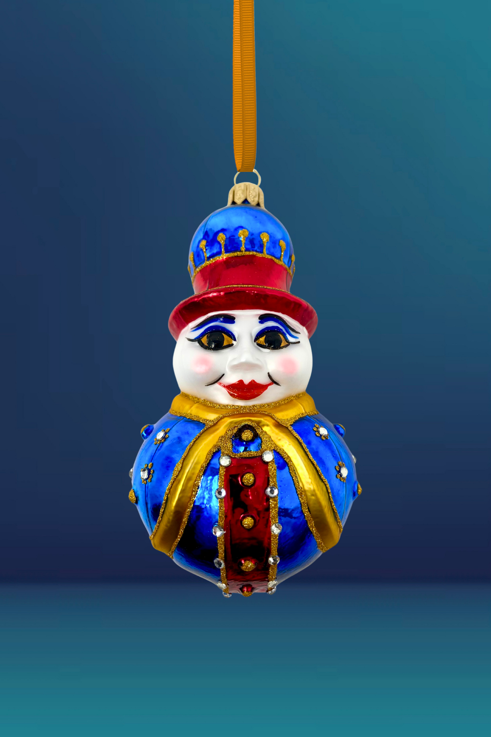 Bart Black Snowman Glass Ornament - Southlake Paws