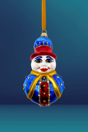 Bart Black Snowman Glass Ornament