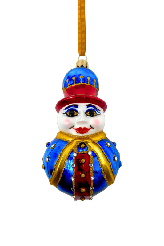 Bart Black Snowman Glass Ornament - Southlake Paws