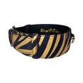 Load image into Gallery viewer, Black & Gold Zebra Print Italian Leather Classic Collar
