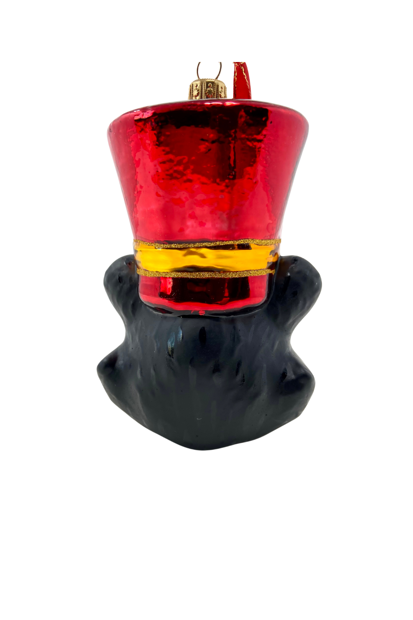 KRG Black Bear Head Polish Glass Ornament 