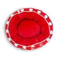 Load image into Gallery viewer, Donut Pet Bed - MINNIE MOUSE Script and Polka Dot Red/White
