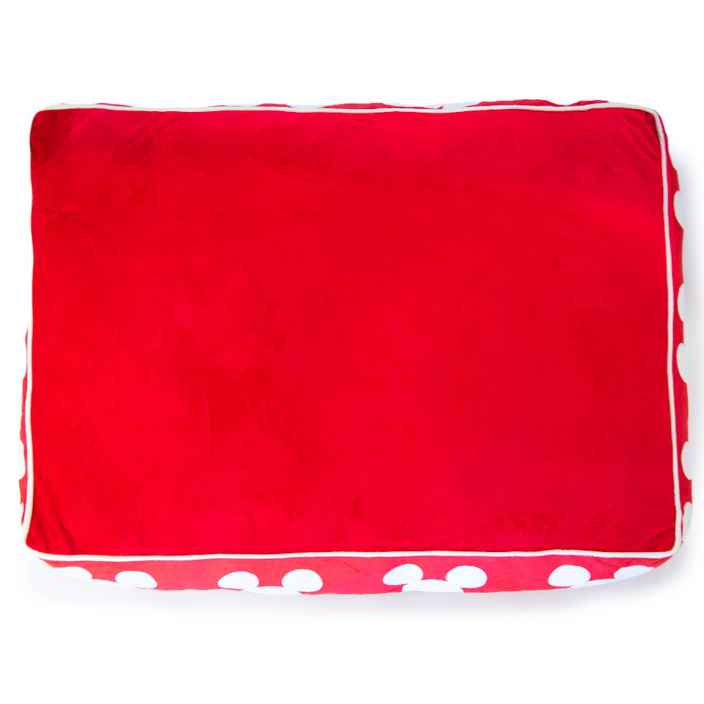 Rectangle Pet Bed - Mickey Mouse Ears Icon Red/White