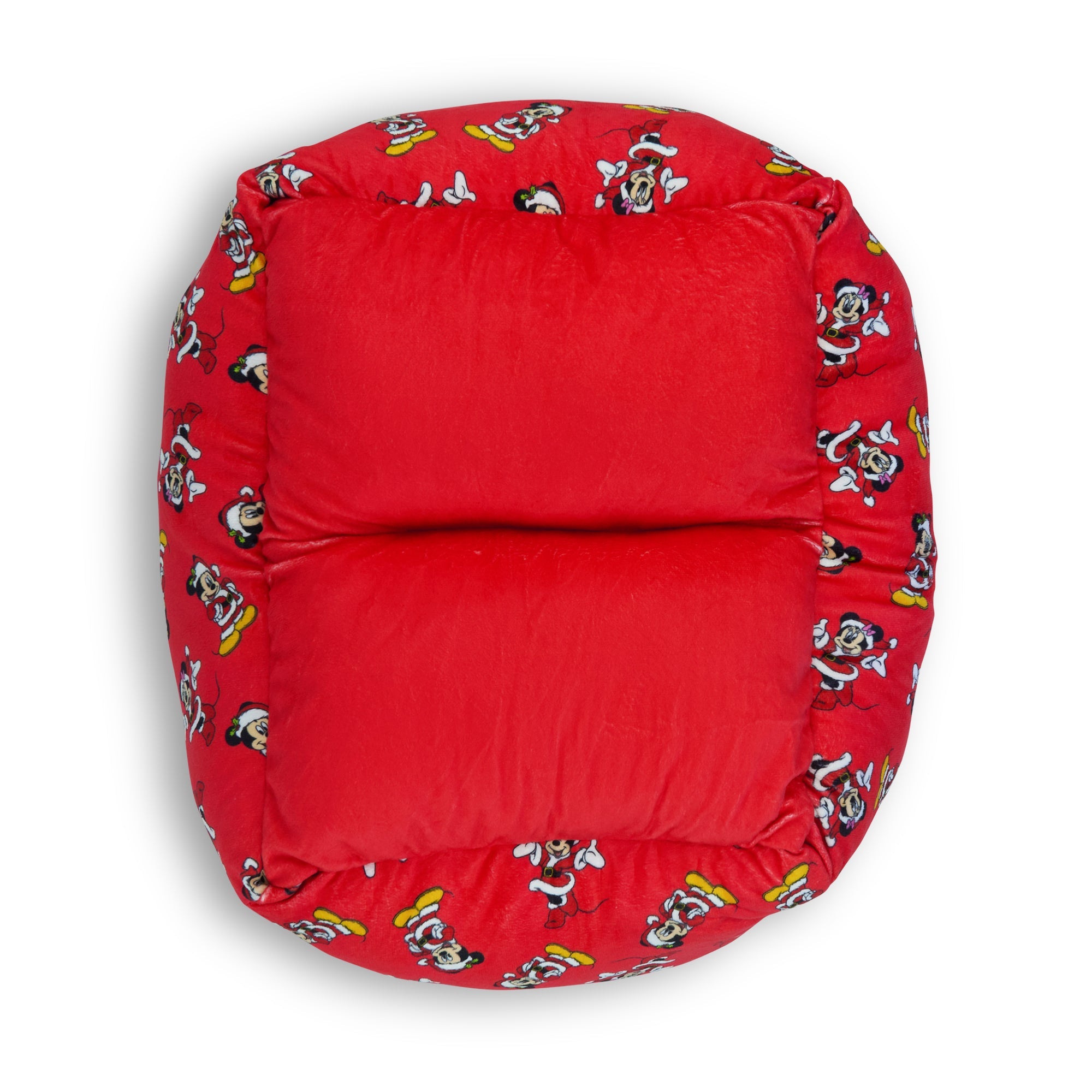 Cuddler Pet Bed - Holiday Santa Mickey and Minnie Poses Scattered Red