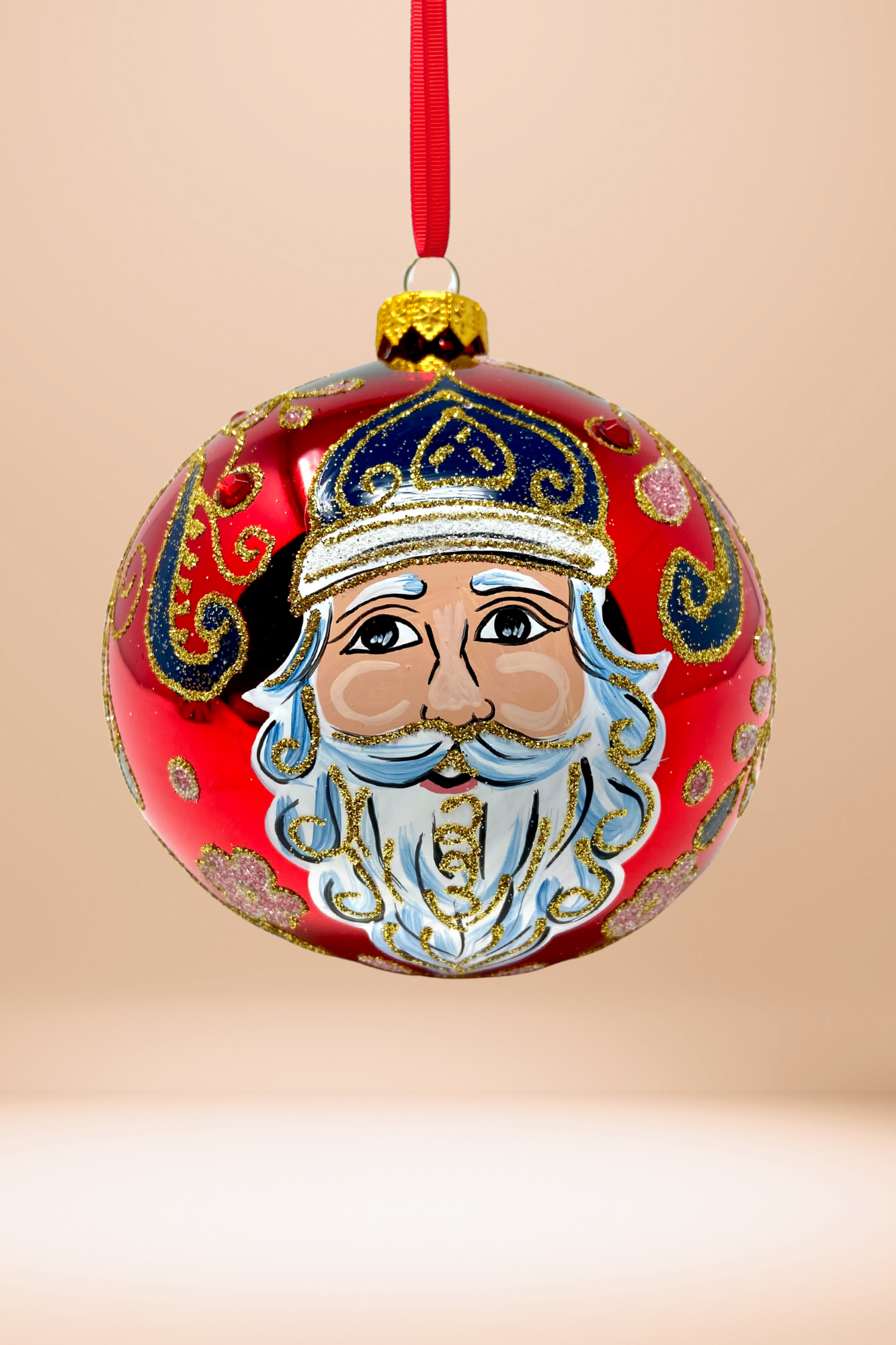 Beefeater Santa Glass Christmas Bauble - Southlake Paws