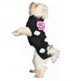 Load image into Gallery viewer, Black Polka Dot Pink Flower Dog Sweater
