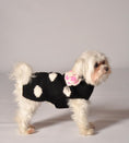 Load image into Gallery viewer, Black Polka Dot Pink Flower Dog Sweater
