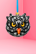 Load image into Gallery viewer, Monochrome Owl Polish Glass Ornament 

