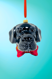 Black Labrador Polish Glass Ornament 