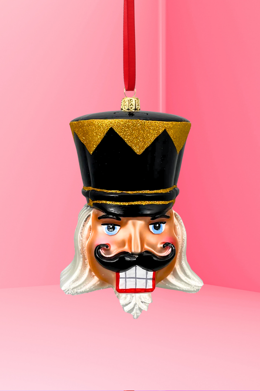 Midnight Black Glass Nutcracker Ornament - Southlake Paws
