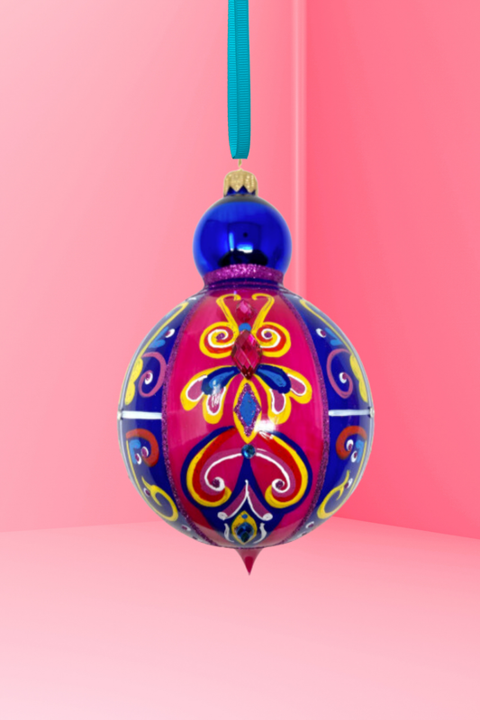 Floral Bloom Polish Glass Bauble - Southlake Paws