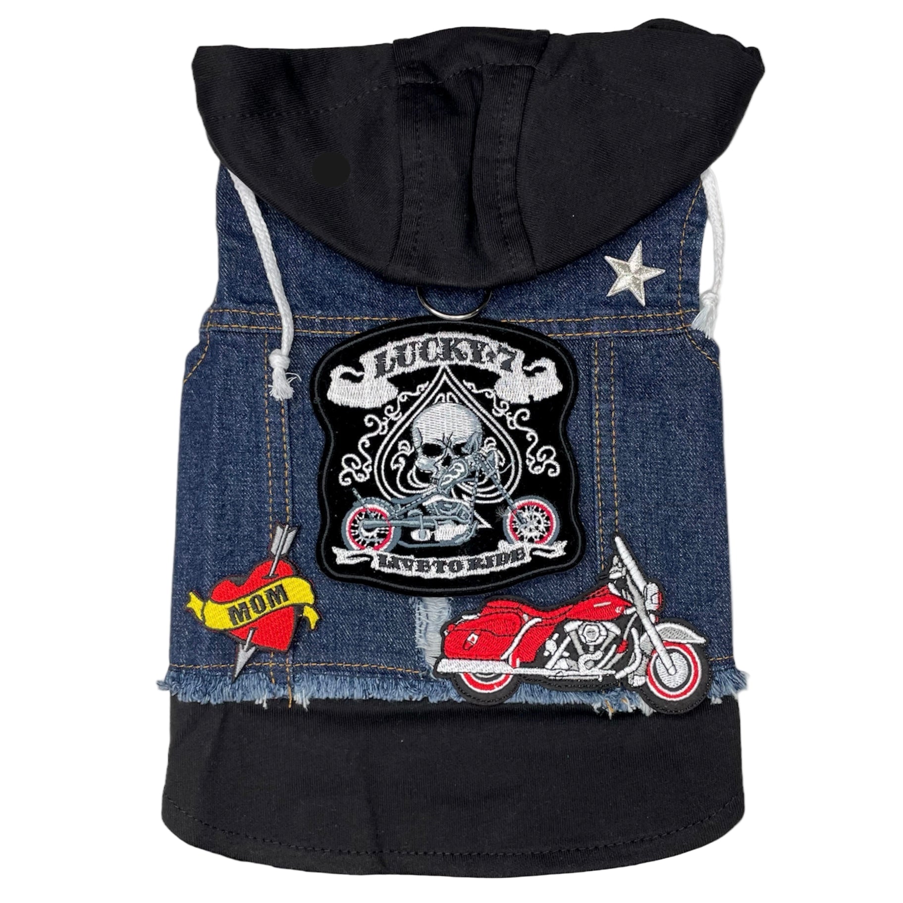 Blue Biker Hoodie