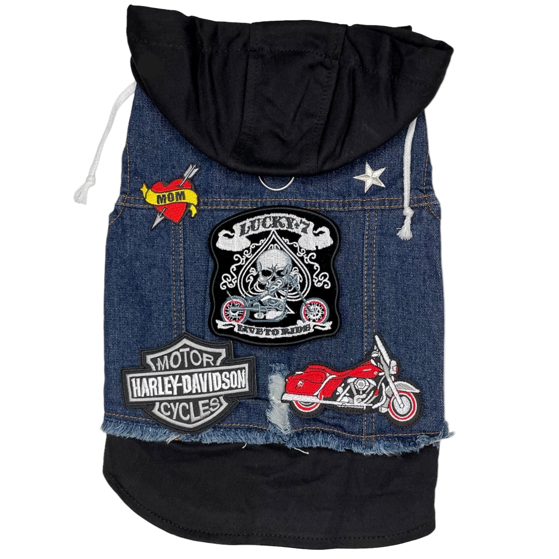 Blue Biker Hoodie