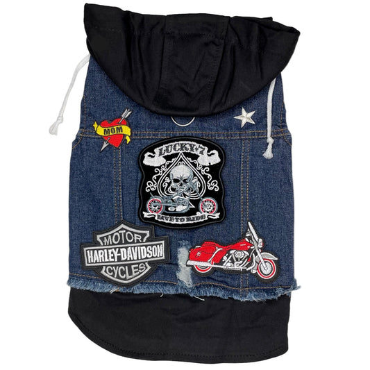 Blue Biker Hoodie