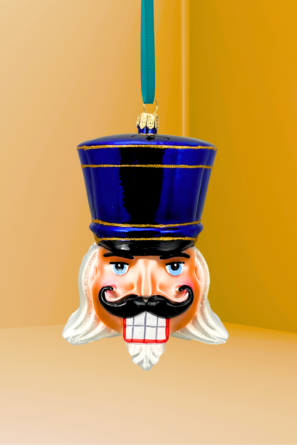 Royal Blue Glass Nutcracker Ornament - Southlake Paws