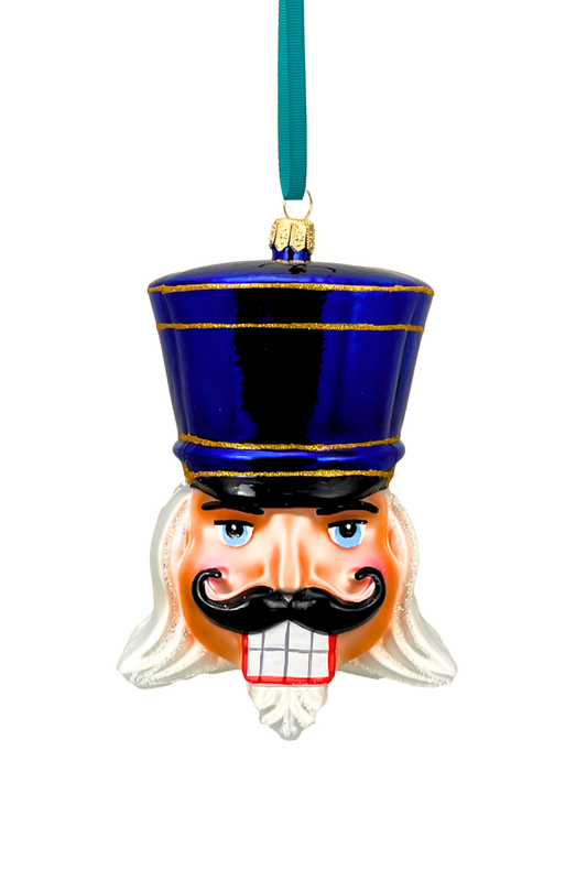 Royal Blue Glass Nutcracker Ornament - Southlake Paws