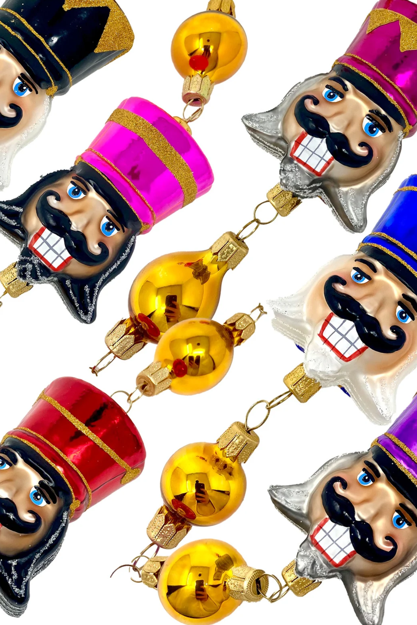Broadway Nutcracker Glass Tree Garland - Southlake Paws