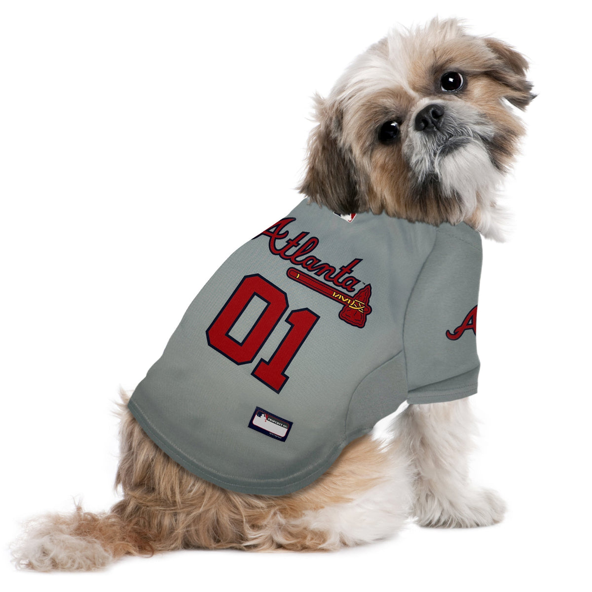 MLB Atlanta Braves White Mesh Dog Jersey