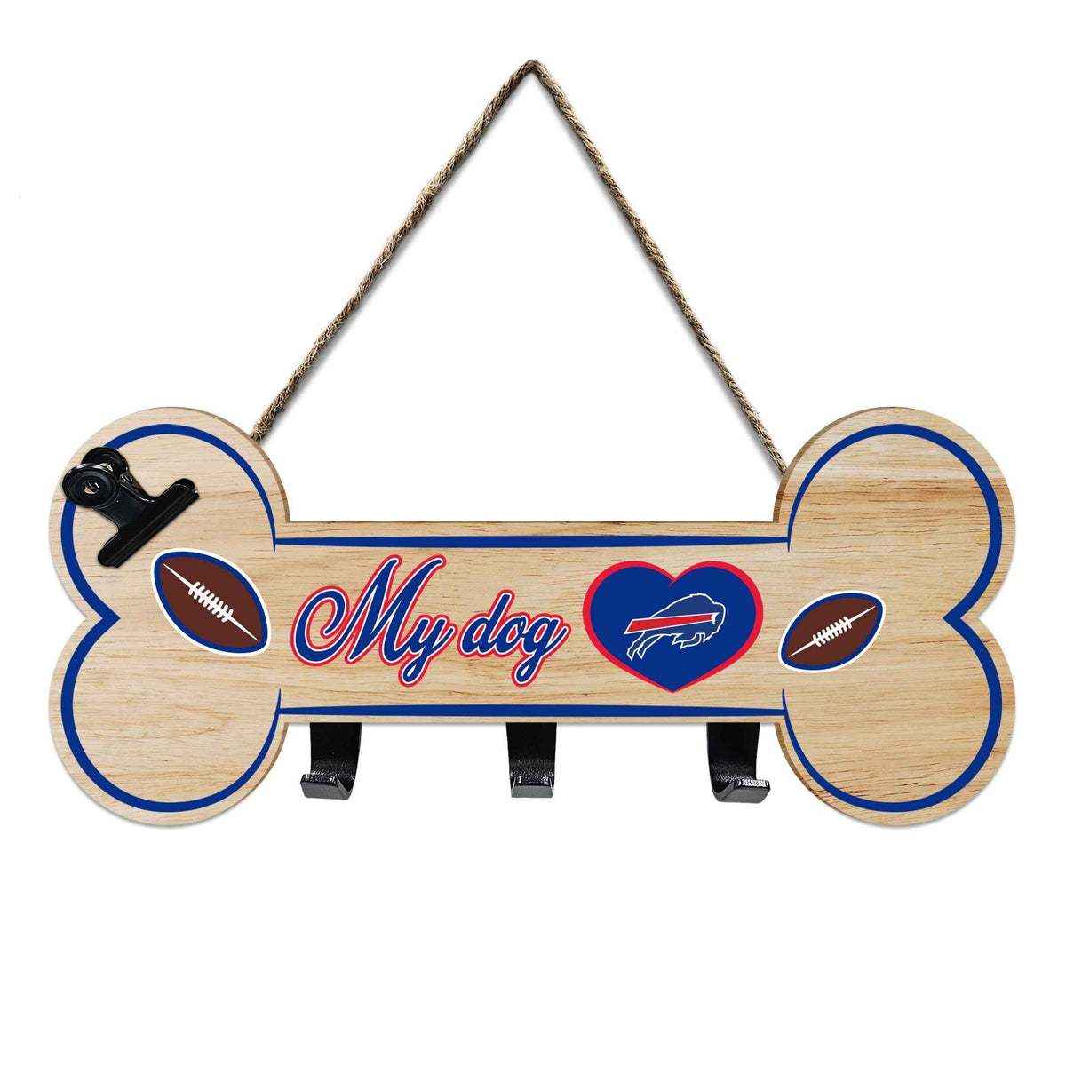 Buffalo Bills Bone Shape Sign With Hooks
