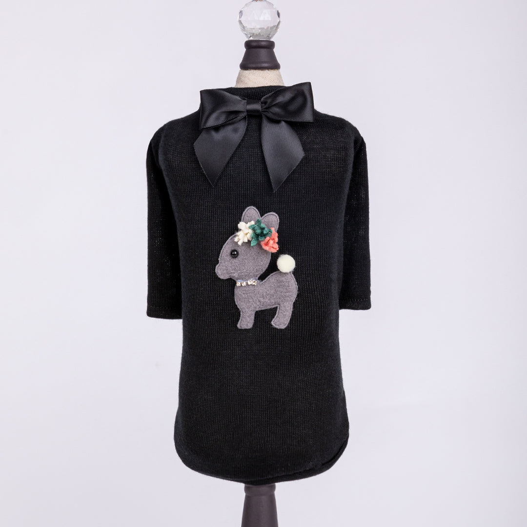 Baby Deer Dog Tee (Black) Handmade Tees - Designer Dog Clothes from Southlake Paws