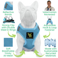 Load image into Gallery viewer, EcoBark Step In Dog Harness - XXXS to Small Breeds- Reflective Soft Mesh Harness for Teacup, Small Dogs and Puppies / Sky Blue
