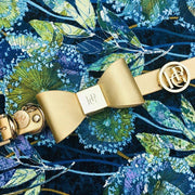 Leather Bow Collar - Champagne