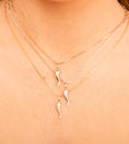 Load image into Gallery viewer, OLIVE & CHAIN Diamond Line Italian Horn Cornicello Necklace - White Gold, no chain
