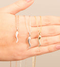 Load image into Gallery viewer, OLIVE & CHAIN Diamond Line Italian Horn Cornicello Necklace - White Gold, 16" cable
