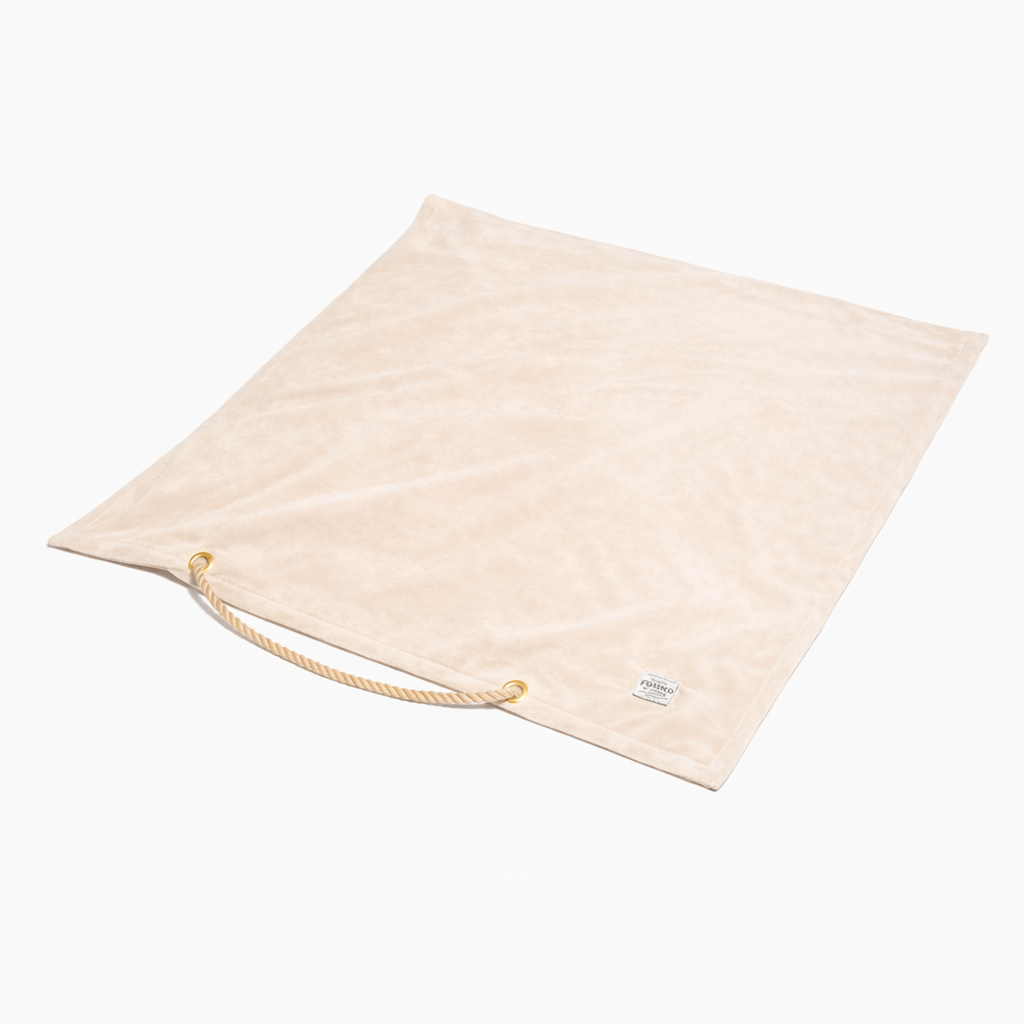 Beige Washable Velvet Dog Bed Cover