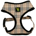 Load image into Gallery viewer, EcoBark Beige Plaid Dog Harness- Over-the-Head Dog Vest Halter for Small to Medium Dogs, and Puppies
