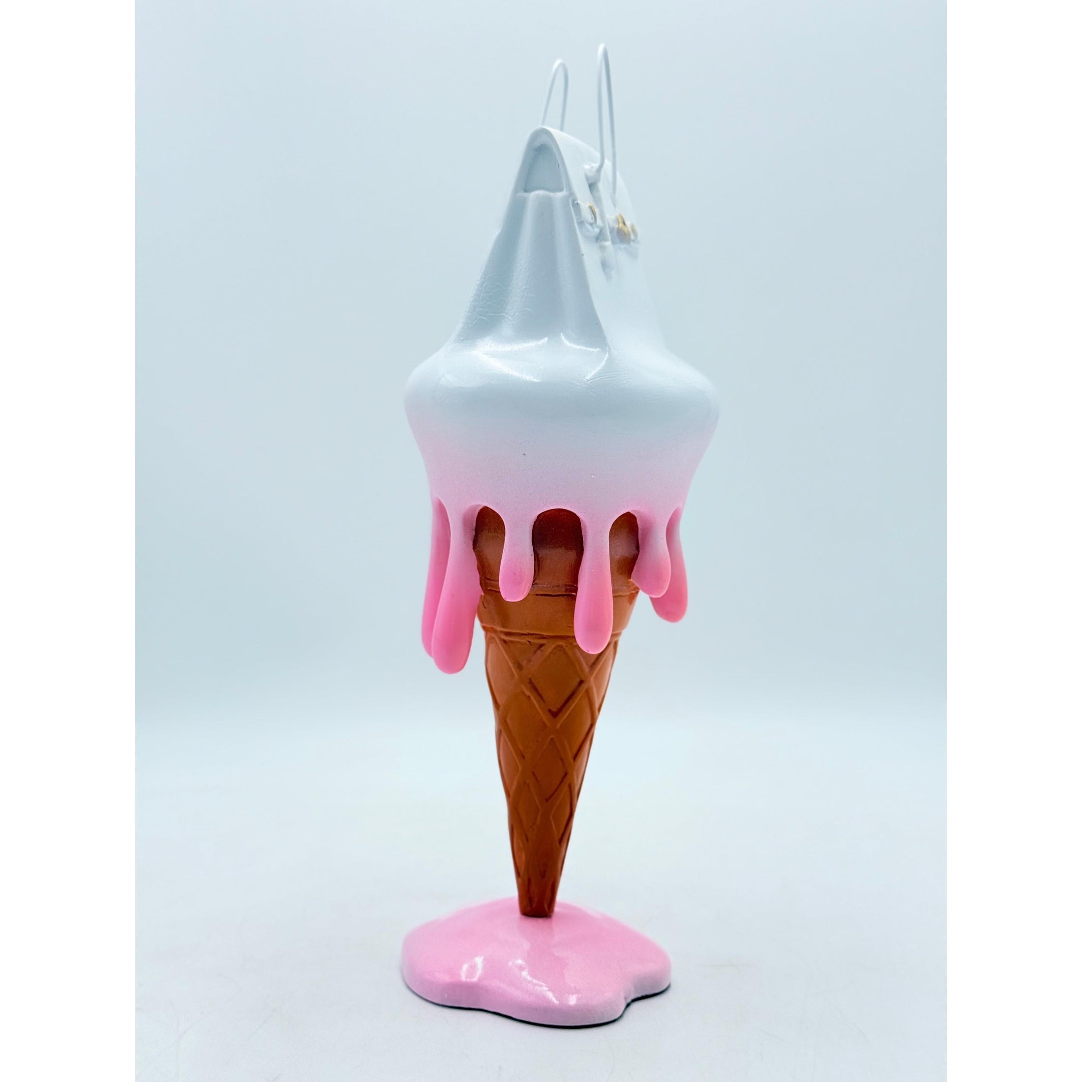 Melty Bag Sculpture - White & Pink Edition - white and pink melty bag sculpture, luxury sculpture, product image 4