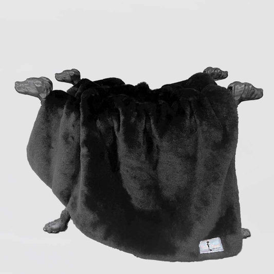 Hello Doggie Big Baby Dog Faux Fur Handmade Blanket