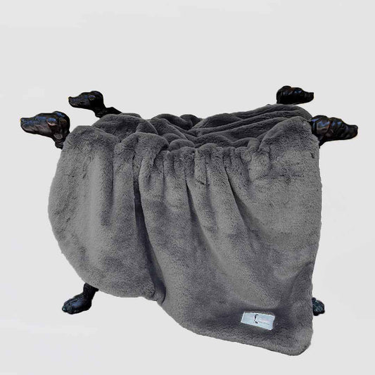Hello Doggie Big Baby Dog Faux Fur Handmade Blanket