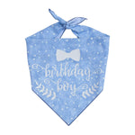 Birthday Boy!  White Stars on Blue Dog Bandana