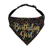 Birthday Girl Dog Bandana | Black Streamers