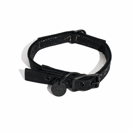 Black Washable Velvet Cat & Dog Collar – Matte Black Hardware